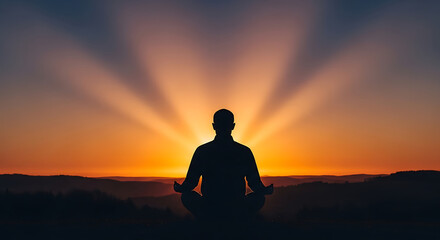 Find Inner Peace Sunrise Meditation Silhouette