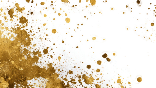 Abstract gold splatter on white and black