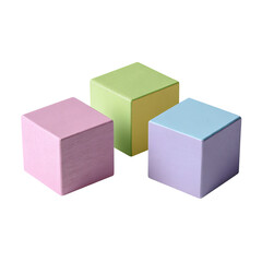 Fototapeta premium Three pastel-colored cubes arranged