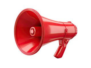 Red megaphone isolated
