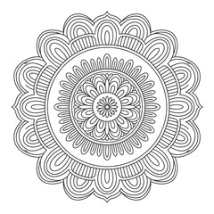 Mandala art illustration coloring page design