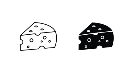 Simple illustration of two cheese wedges side by side