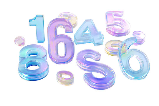 Abstract illustration of iridescent numbers