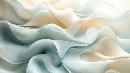 Obraz premium Abstract Flowing Waves of Light Fabric Colors in Soft Hues