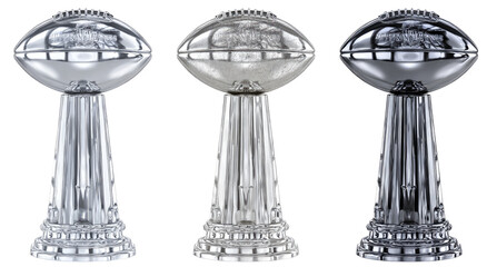 Three variations of a silver trophy