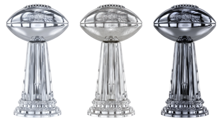 Three variations of a silver trophy