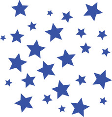 Obraz premium Blue Star Pattern Vector - Celestial Star Silhouette Clipart Design