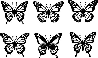 Elegant Butterfly Silhouette  Vector Bundle