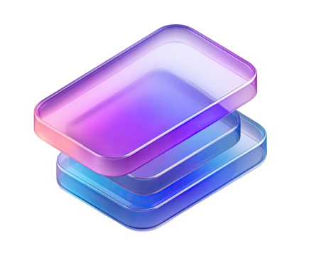 Two overlapping translucent rectangles in vibrant colors