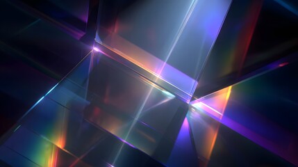 Futuristic holographic crystal texture with rainbow light refraction and abstract prism effect, vibrant modern background for digital design