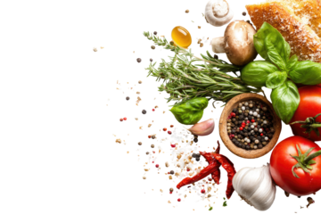 Fresh, vibrant food ingredients arranged in a visually appealing composition