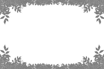 Obraz premium Elegant Gray Floral and Leaf Border Frame with Transparent Background