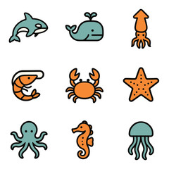 Sea animal Icon Vector Illustration