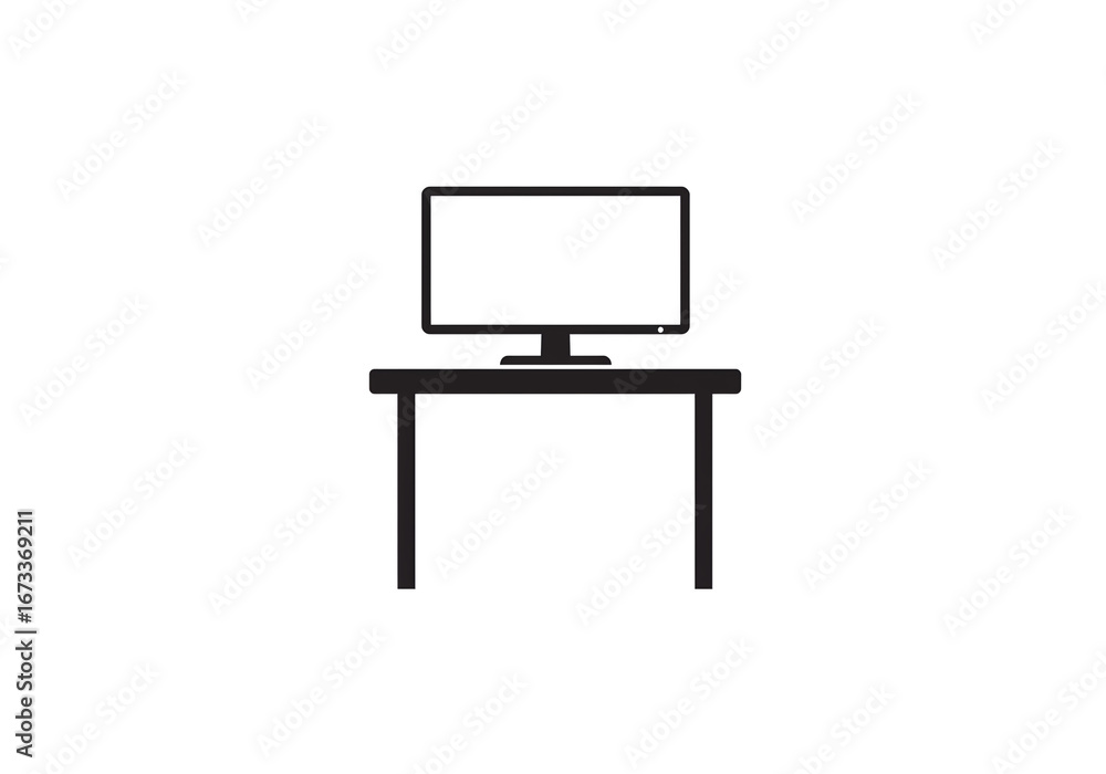 Poster modern workspace with blank computer screen perfect for showcasing digital design and content