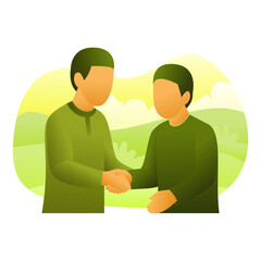 Muslim Men Shaking Hands A Symbol of Friendship and Agreement