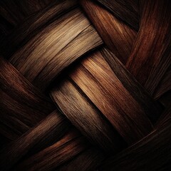 Naklejka premium Intricate weave of dark brown wooden slats