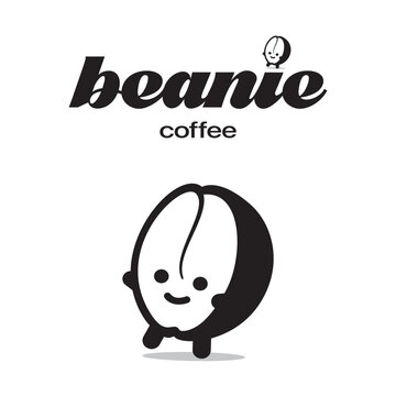 Coffee bean mascot, cute bean