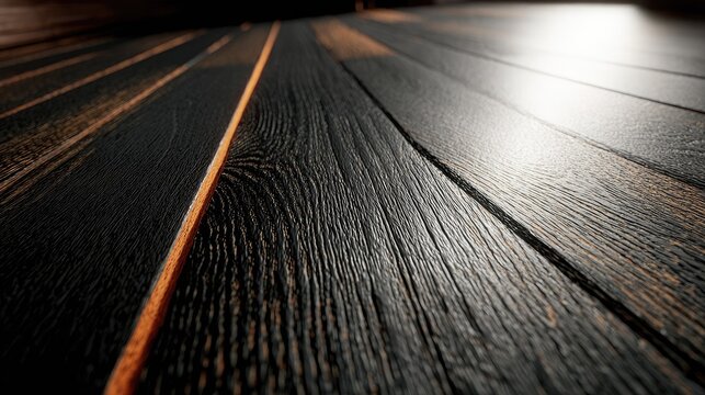 Close-up view of dark wood planks.
