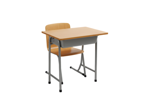 Classroom Desk and Chair Perfect for Education Resources School Projects and Learning Environments on transparent background