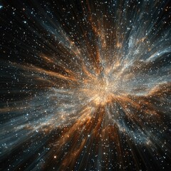 A cosmic explosion, radiating light and energy