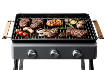 Grilling delicious meats on an outdoor barbecue