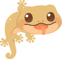 Sweet little gecko cartoon design