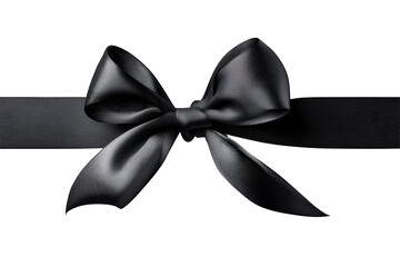 Elegant black ribbon bow with sleek design