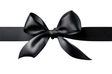 Elegant black ribbon bow with sleek design