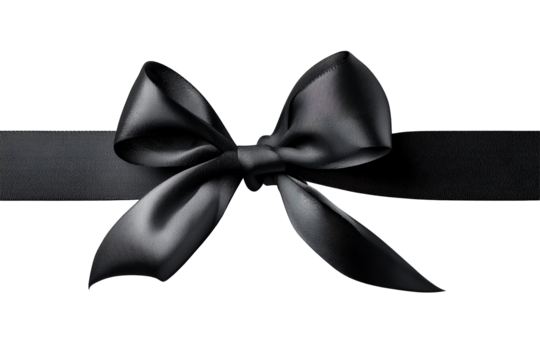 Elegant black ribbon bow with sleek design