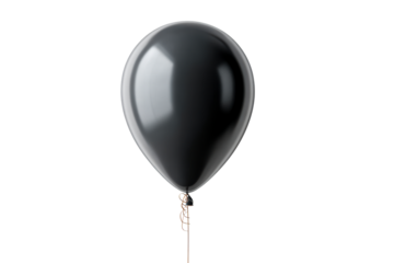 Black balloon with a smooth surface and string