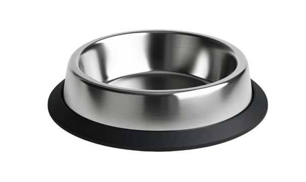 Stainless steel pet bowl with rubber base