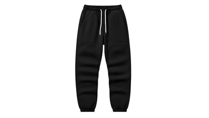 Shop black sweatpants for men and women casual athletic fit drawstring joggers pants workout gym wear on transparent background
