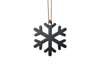 Black snowflake ornament with string for hanging