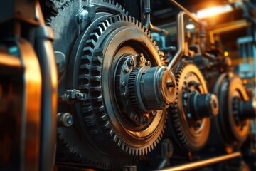 Industrial machinery gears metal mechanism image