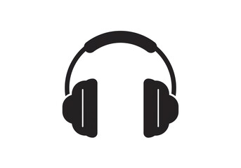 Fototapeta premium Professional black headphones icon ideal for music, podcasts, and online communication