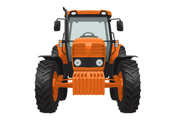 Obraz premium Orange tractor ready for farm work, agriculture, and rural landscape concepts