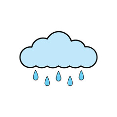 Cloud with Raindrops Weather Vector