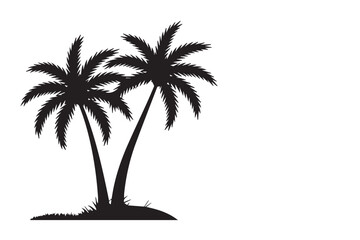 modern tropical palm silhouette vector clipart for summer beach projects and minimal design