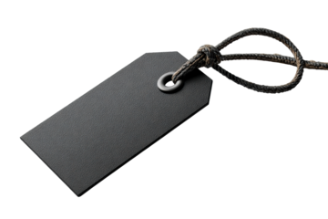 Black tag with string for labeling purposes