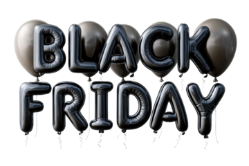 Black Friday festive decoration with balloons