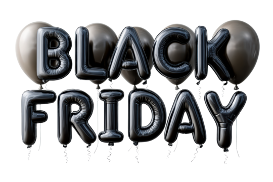 Black Friday festive decoration with balloons