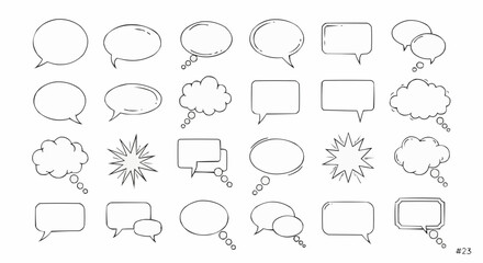 Fototapeta premium Collection of various comic speech bubbles and graphic elements.