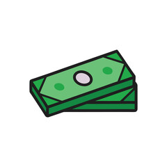 Money Icon Green Paper Banknotes Cash Symbol