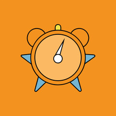 Orange Alarm Clock with Lightning Bolts