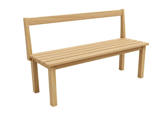 Wooden Bench Light Beechwood Design Modern Minimalist Seating Public Park Furniture on transparent background