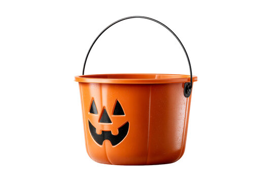 Halloween pumpkin bucket with cheerful face design