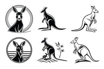 Fototapeta premium Captivating kangaroo designs showcase Australian heritage and wildlife with modern, clean lines perfect for branding or cultural projects