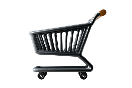Shopping cart ready for groceries and retail items