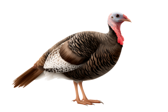 Turkey standing on a clear background