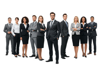 Professional Business Team &ndash; Confident Corporate Group on White Background